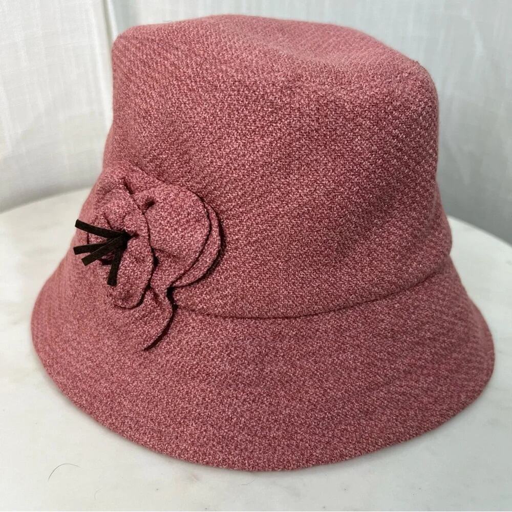 London Fog Vintage 80’s Retro Mod Tweed Flower Bucket Hat